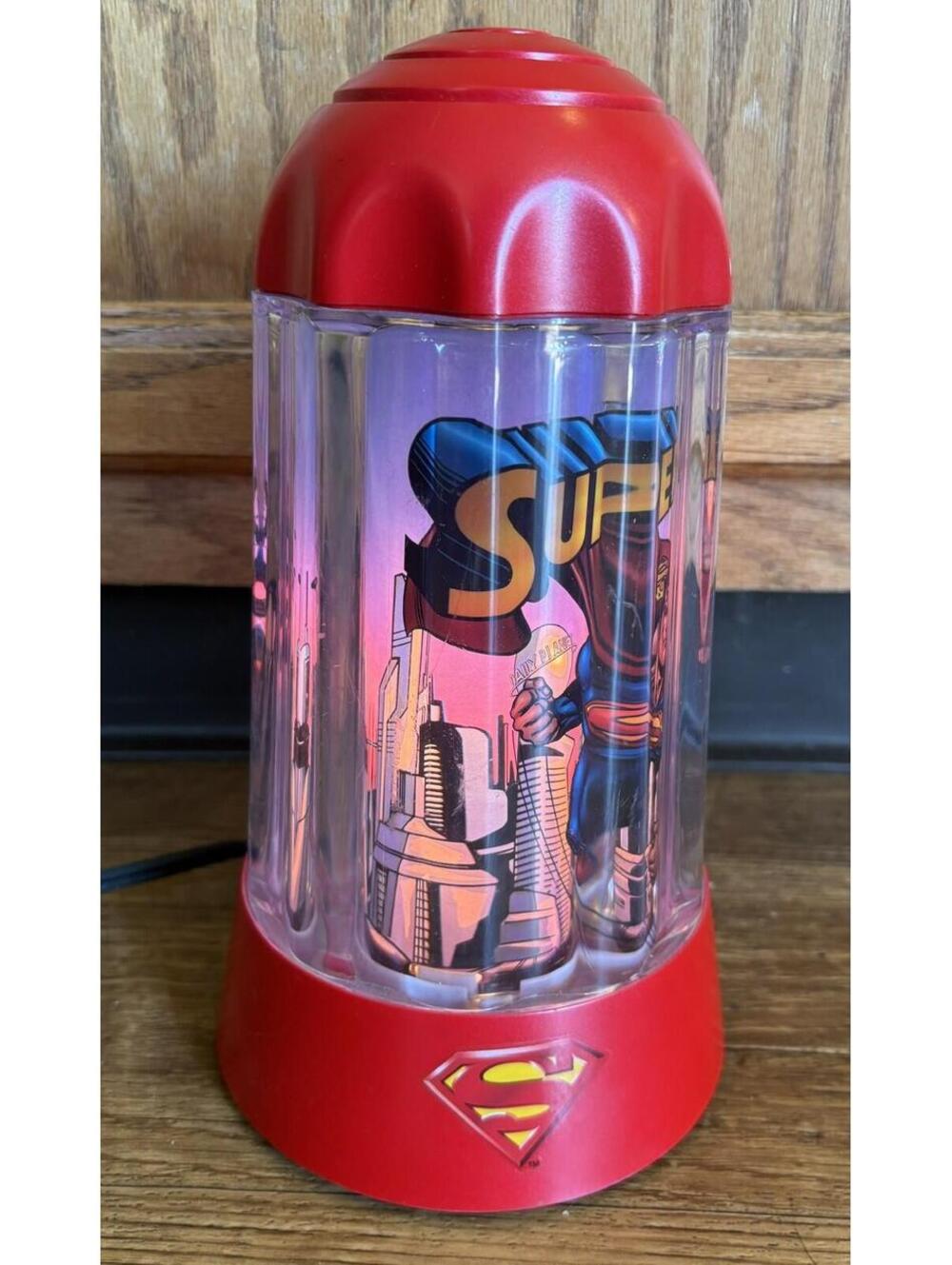 Vtg DC Comic Superman Motion Lamp - Man of Steel Moving Light Lava-esque Spin